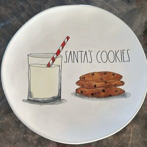 Rae Dunn SANTA’S COOKIES large serving plate